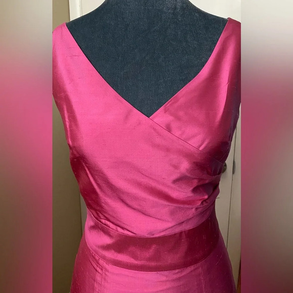Aria Pink Silk Shantung Dress Size 0 - Picture 4 of 7